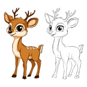 Baby Deer Illustration V5 Vinyl Car Decal Sticker – Waterproof & UV-Resistant 6.826666666666667"