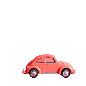 Coral-Red Cartoon Car Vinyl Car Decal Sticker – Waterproof & UV-Resistant 3.4133333333333336"