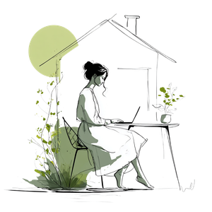 Woman On Laptop V9 Vinyl Car Decal Sticker – Waterproof & UV-Resistant 3.4133333333333336"