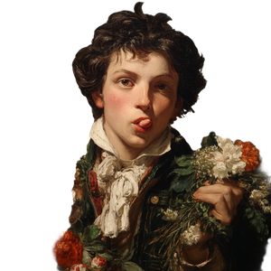 Man With Bouquet V2 Vinyl Car Decal Sticker – Waterproof & UV-Resistant 3.4133333333333336"