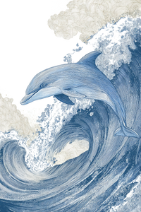 Dolphin Jumping Waves Vinyl Car Decal Sticker – Waterproof & UV-Resistant 8.96"