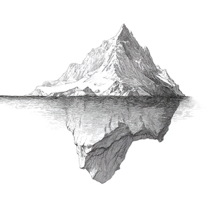 Iceberg Line Drawing Vinyl Car Decal Sticker – Waterproof & UV-Resistant 3.4133333333333336"