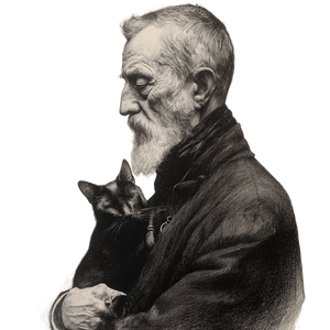 Man With Cat V13 Vinyl Car Decal Sticker – Waterproof & UV-Resistant 6.826666666666667"