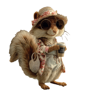 Sassy Squirrel Barista Vinyl Car Decal Sticker – Waterproof & UV-Resistant 3.4133333333333336"