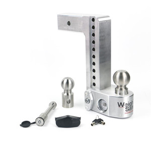 Weigh Safe Trailer Hitch Ball Mount | Fits 2-1/2 Inch Receiver | 18500lbs Capacity | Adjustable Drop/Rise | Stainless Steel Balls | Tongue Weight Scale | Billet Aluminum | Rustproof