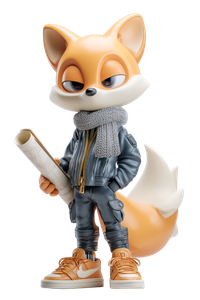 Stylish Fox Toy Vinyl Car Decal Sticker – Waterproof & UV-Resistant 8.96"