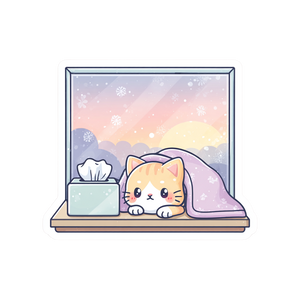 Cozy Kawaii Cat Vinyl Car Decal Sticker – Waterproof & UV-Resistant 6.826666666666667"