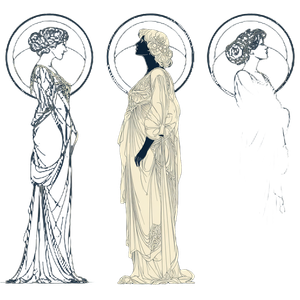Mucha Silhouette Figures Vinyl Car Decal Sticker – Waterproof & UV-Resistant 3.4133333333333336"