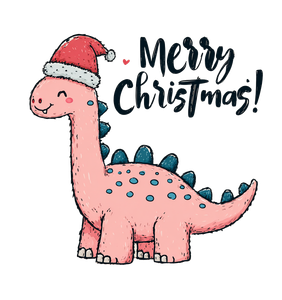 Festive Dino Illustration Vinyl Car Decal Sticker – Waterproof & UV-Resistant 3.6266666666666665"