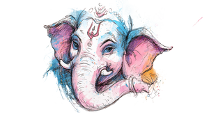 Lord Ganesha Sketch Vinyl Car Decal Sticker – Waterproof & UV-Resistant 2.72"