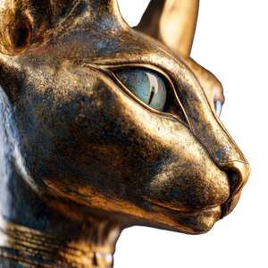 Golden Bastet Sculpture Vinyl Car Decal Sticker – Waterproof & UV-Resistant 3.4133333333333336"