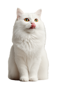 White Cat Licking V4 Vinyl Car Decal Sticker – Waterproof & UV-Resistant 4.4