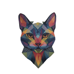 Geometric Cat Portrait Vinyl Car Decal Sticker – Waterproof & UV-Resistant 6.826666666666667"