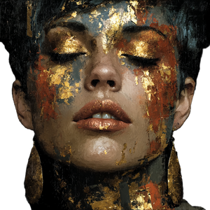 Gilded Brunette Portrait Vinyl Car Decal Sticker – Waterproof & UV-Resistant 3.4133333333333336"
