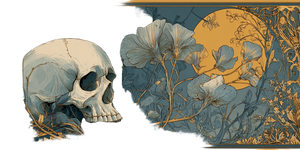 Art Nouveau Blossom Vinyl Car Decal Sticker – Waterproof & UV-Resistant 2.56"