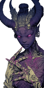 Horned Tattooed Woman Vinyl Car Decal Sticker – Waterproof & UV-Resistant 5.12"