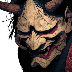Hannya Mask Perspective Vinyl Car Decal Sticker – Waterproof & UV-Resistant 3.4133333333333336"