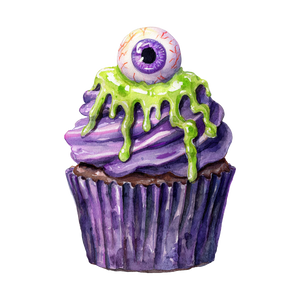 Spooky Cupcake Illustration V2 Vinyl Car Decal Sticker – Waterproof & UV-Resistant 3.4133333333333336"