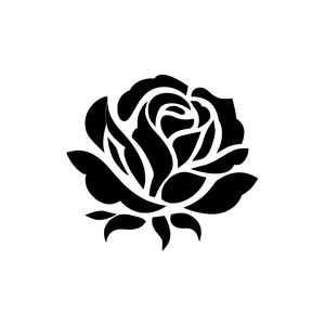 Modern Rose Logo Vinyl Car Decal Sticker – Waterproof & UV-Resistant 6.826666666666667"