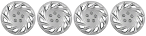 4x Silver 15 Inch Wheel Covers | Set Of 4 ABS Plastic Covers | Snap-On Retention | Easy Tool-Free Installation