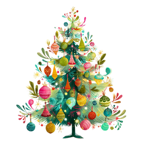 Whimsical Christmas Tree V3 Vinyl Car Decal Sticker – Waterproof & UV-Resistant 6.826666666666667"