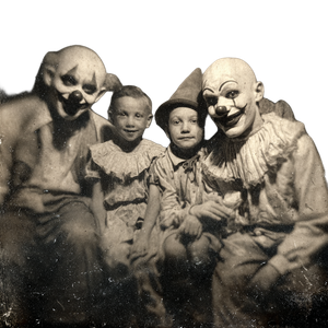 Vintage Creepy Clowns Vinyl Car Decal Sticker – Waterproof & UV-Resistant 3.4133333333333336"