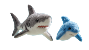 Shark And Dolphin Puppets Vinyl Car Decal Sticker – Waterproof & UV-Resistant 5.4