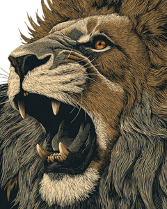 Roaring Lion Portrait V12 Vinyl Car Decal Sticker – Waterproof & UV-Resistant 4.0"