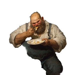 Man Overeating Vinyl Car Decal Sticker – Waterproof & UV-Resistant 3.4133333333333336"