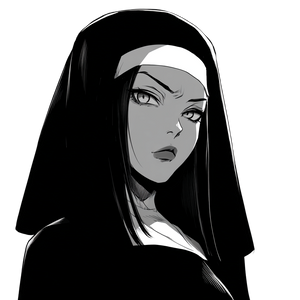 Anime Nun V2 Vinyl Car Decal Sticker – Waterproof & UV-Resistant 6.826666666666667"