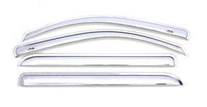 Auto Ventshade Rainguard 684515 Ventvisor; Aerodynamic Design; Tape-On; Chrome; Acrylic; Set of 4 Auto Ventshade Rainguard 684515 Ventvisor; Aerodynamic Design; Tape-On; Chrome; Acrylic; Set of 4