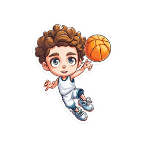 Cartoon Basketball Player V2 Vinyl Car Decal Sticker – Waterproof & UV-Resistant 3.4133333333333336"