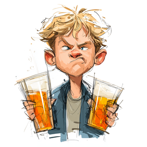 Beer-Drinking Boy Vinyl Car Decal Sticker – Waterproof & UV-Resistant 3.4133333333333336"