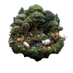 Peaceful Forest Animals Vinyl Car Decal Sticker – Waterproof & UV-Resistant 3.4133333333333336"