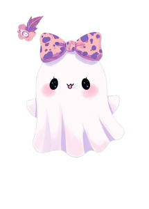 Cute Ghost Bow V3 Vinyl Car Decal Sticker – Waterproof & UV-Resistant 4.32"