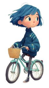 Girl Riding Bicycle V20 Vinyl Car Decal Sticker – Waterproof & UV-Resistant 9.706666666666667"