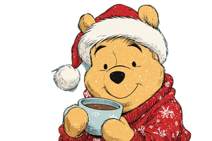 Santa Pooh Clipart Vinyl Car Decal Sticker – Waterproof & UV-Resistant 2.986666666666667"