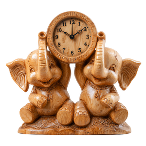 Elephant Clock Sculpture Vinyl Car Decal Sticker – Waterproof & UV-Resistant 3.4133333333333336"