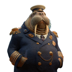 Walrus Captain Vinyl Car Decal Sticker – Waterproof & UV-Resistant 3.4133333333333336"