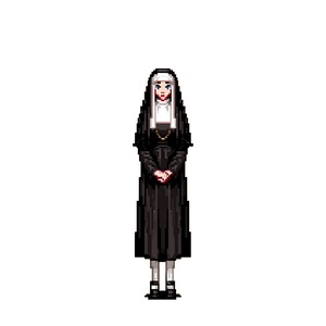 Pixel Art Nun V2 Vinyl Car Decal Sticker – Waterproof & UV-Resistant 3.4133333333333336"