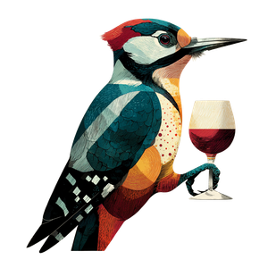 Woodpecker With Wine Vinyl Car Decal Sticker – Waterproof & UV-Resistant 6.826666666666667"