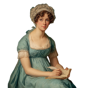 Jane Austen Portrait Vinyl Car Decal Sticker – Waterproof & UV-Resistant 3.4133333333333336"