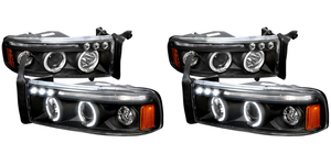 2x Highly Recommended | Dual Halo Projector Headlights Dodge Ram 1994-2010