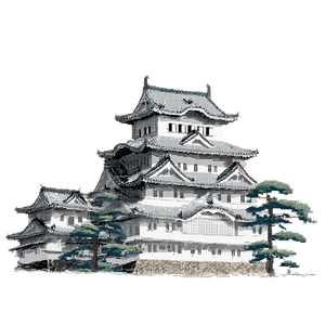 Edo Castle Drawing Vinyl Car Decal Sticker – Waterproof & UV-Resistant 3.4133333333333336"