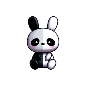 Kawaii Panda Bunny Vinyl Car Decal Sticker – Waterproof & UV-Resistant 3.4133333333333336"