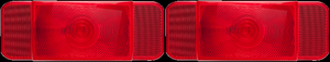 2x Optronics RVST60 SERIES | Acrylic Lens Stop/Turn/Tail Trailer Light | Red 8.6x4.6x2.06 in | Non-Submersible