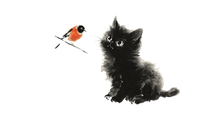 Cat And Bird V2 Vinyl Car Decal Sticker – Waterproof & UV-Resistant 5.4