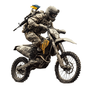 Ukrainian Soldier Motocross Vinyl Car Decal Sticker – Waterproof & UV-Resistant 6.826666666666667"