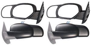 2x Experience Enhanced Safety with K-Source Exterior Towing Mirrors | Snap On | Manual Adjustment | Black | Pair
