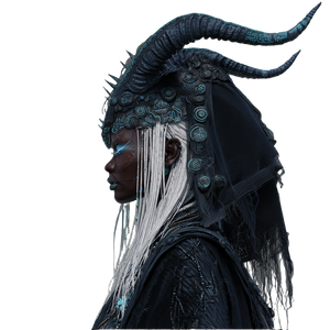 Futuristic African Shaman Vinyl Car Decal Sticker – Waterproof & UV-Resistant 3.4133333333333336"